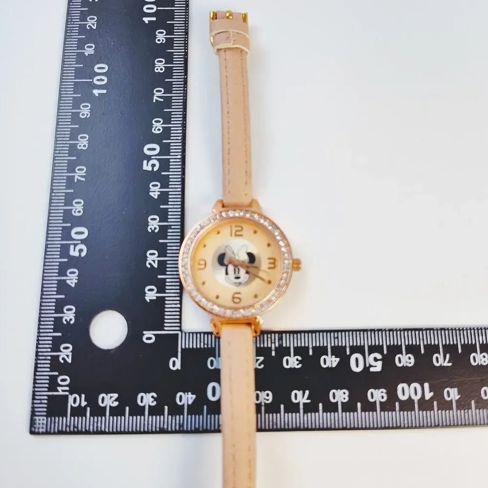 Disney Minnie Mouse Rose Gold Watch White Rhinestones